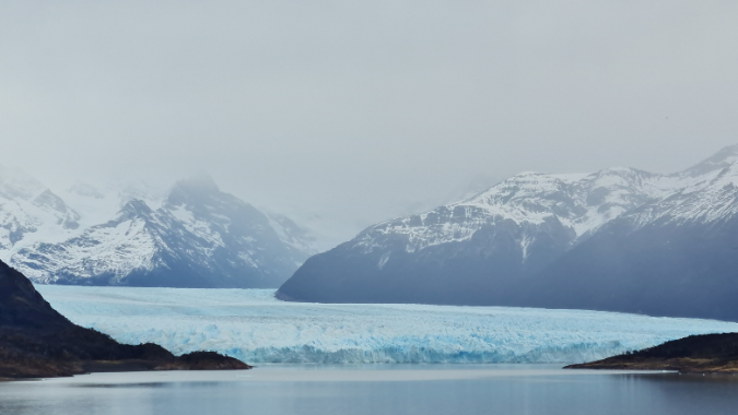 Esta é a primeira vista que você terá da Geleira Perito Moreno ao chegar ao Parque.